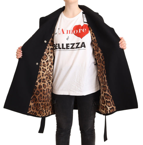 Dolce & Gabbana Black Double Breasted Long Sleeves Coat Jacket